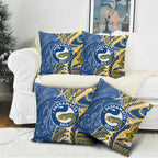 Parramatta Eels Pillow Cover Polynesian Tribal Tattoo Pacific Sport Art