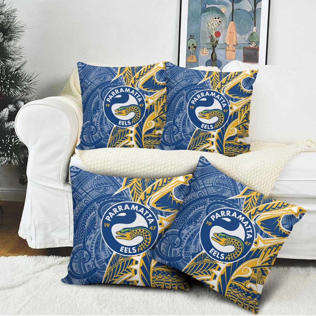 Parramatta Eels Pillow Cover Polynesian Tribal Tattoo Pacific Sport Art