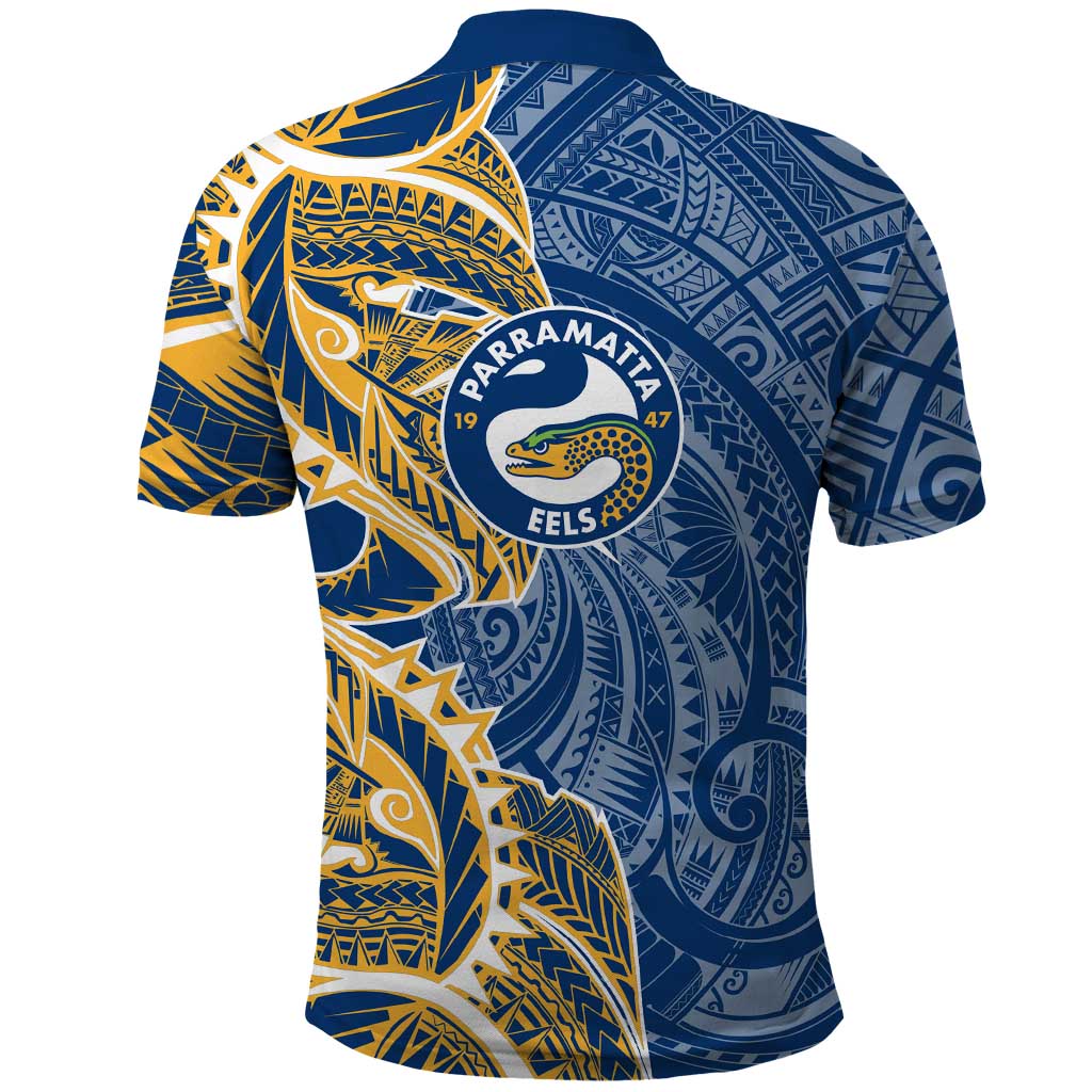 Parramatta Eels Polo Shirt Polynesian Tribal Tattoo Pacific Sport Art