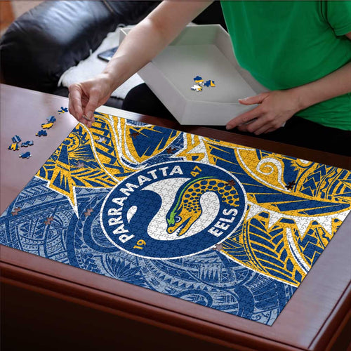 Parramatta Eels Puzzle Polynesian Tribal Tattoo Pacific Sport Art