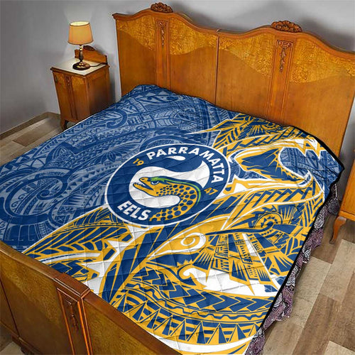 Parramatta Eels Quilt Polynesian Tribal Tattoo Pacific Sport Art
