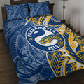 Parramatta Eels Quilt Bed Set Polynesian Tribal Tattoo Pacific Sport Art