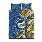 Parramatta Eels Quilt Bed Set Polynesian Tribal Tattoo Pacific Sport Art