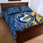 Parramatta Eels Quilt Bed Set Polynesian Tribal Tattoo Pacific Sport Art