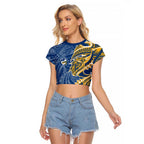 Parramatta Eels Raglan Cropped T Shirt Polynesian Tribal Tattoo Pacific Sport Art