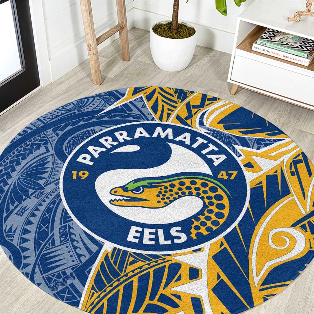 Parramatta Eels Round Carpet Polynesian Tribal Tattoo Pacific Sport Art