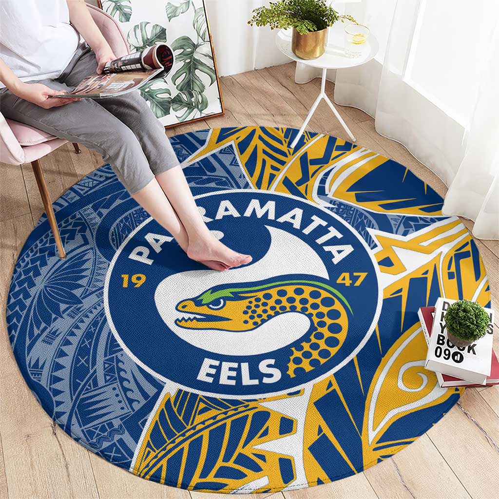 Parramatta Eels Round Carpet Polynesian Tribal Tattoo Pacific Sport Art