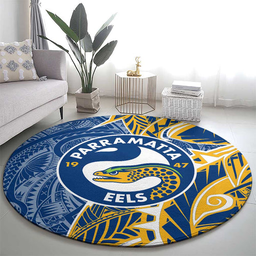 Parramatta Eels Round Carpet Polynesian Tribal Tattoo Pacific Sport Art