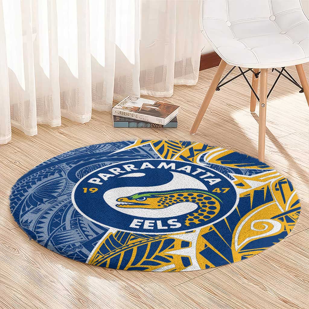 Parramatta Eels Round Carpet Polynesian Tribal Tattoo Pacific Sport Art