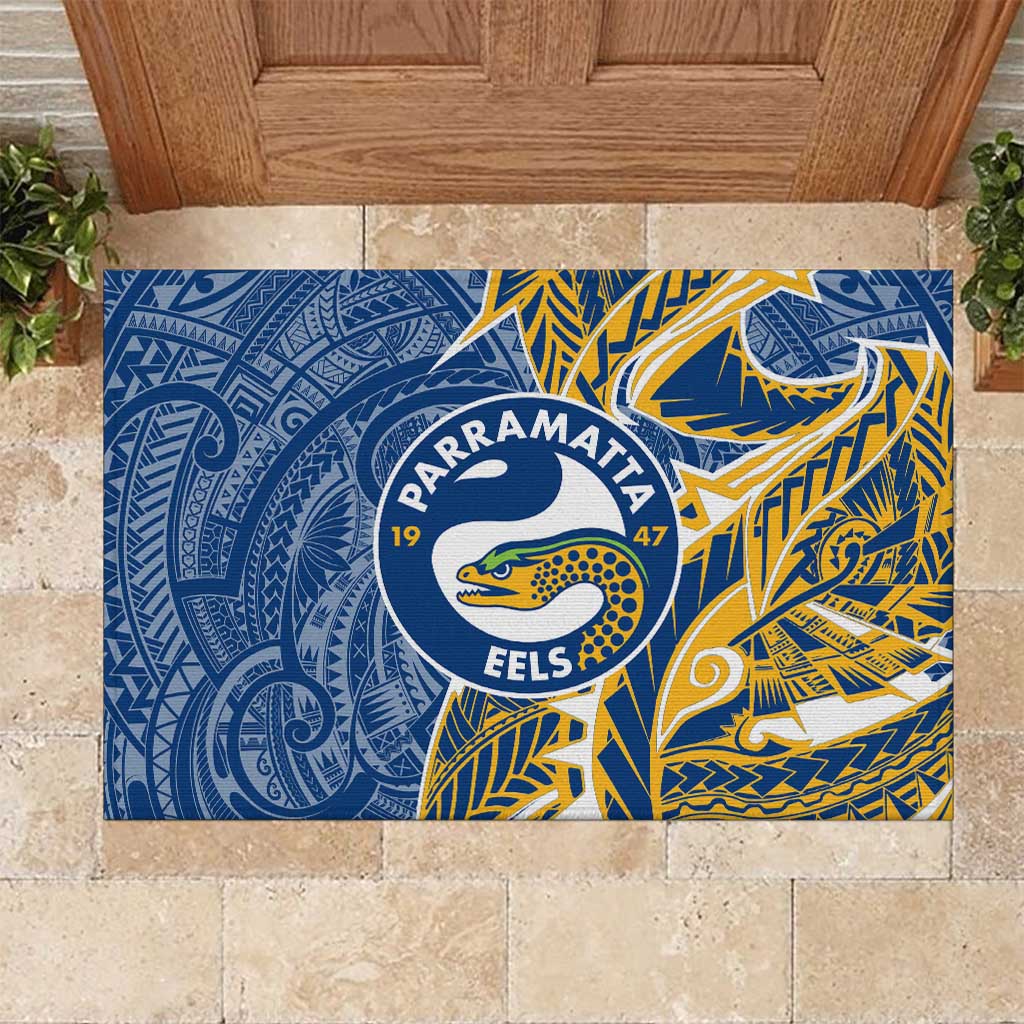 Parramatta Eels Rubber Doormat Polynesian Tribal Tattoo Pacific Sport Art