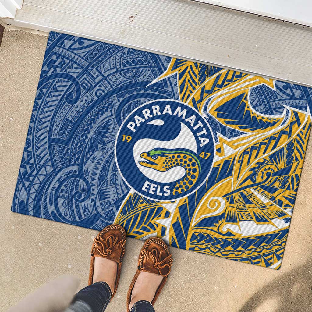 Parramatta Eels Rubber Doormat Polynesian Tribal Tattoo Pacific Sport Art