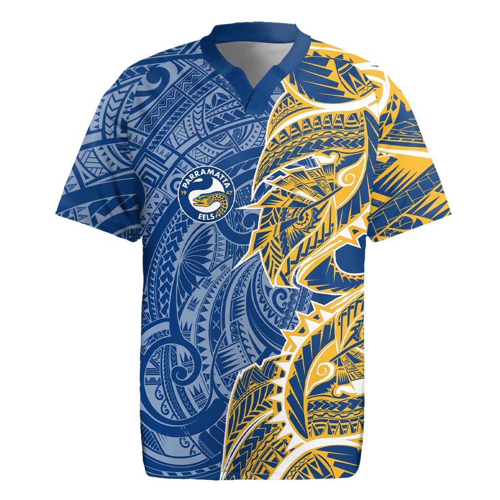 Parramatta Eels Rugby Jersey Polynesian Tribal Tattoo Pacific Sport Art