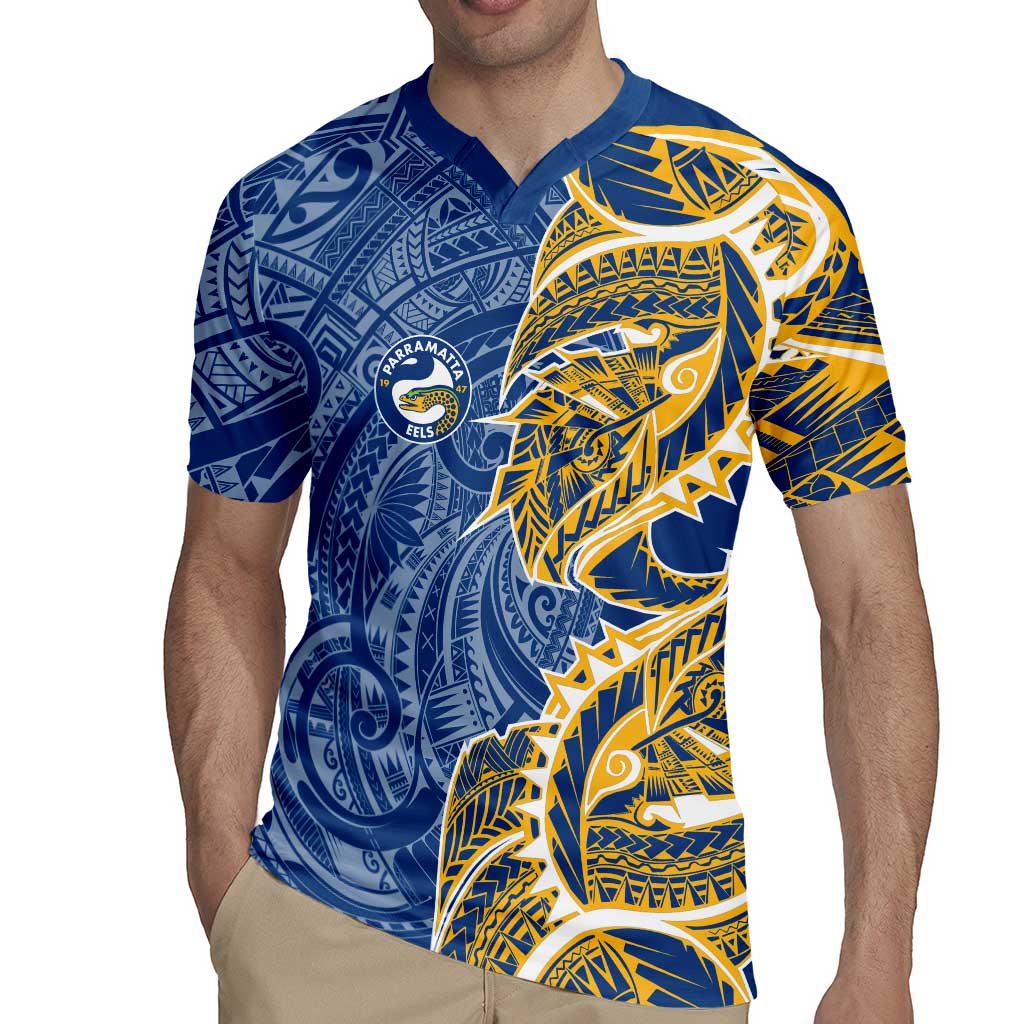 Parramatta Eels Rugby Jersey Polynesian Tribal Tattoo Pacific Sport Art