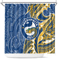 Parramatta Eels Shower Curtain Polynesian Tribal Tattoo Pacific Sport Art
