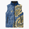 Parramatta Eels Sleeveless Puffer Jacket Polynesian Tribal Tattoo Pacific Sport Art