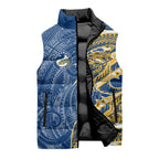 Parramatta Eels Sleeveless Puffer Jacket Polynesian Tribal Tattoo Pacific Sport Art