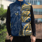 Parramatta Eels Sleeveless Puffer Jacket Polynesian Tribal Tattoo Pacific Sport Art