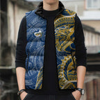 Parramatta Eels Sleeveless Puffer Jacket Polynesian Tribal Tattoo Pacific Sport Art