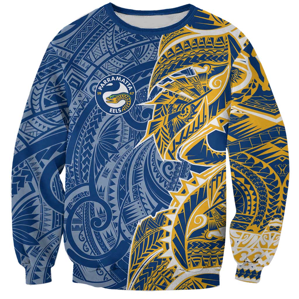 Parramatta Eels Sweatshirt Polynesian Tribal Tattoo Pacific Sport Art