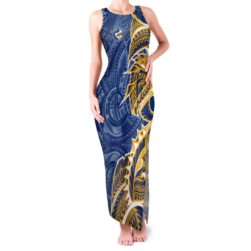 Parramatta Eels Tank Maxi Dress Polynesian Tribal Tattoo Pacific Sport Art