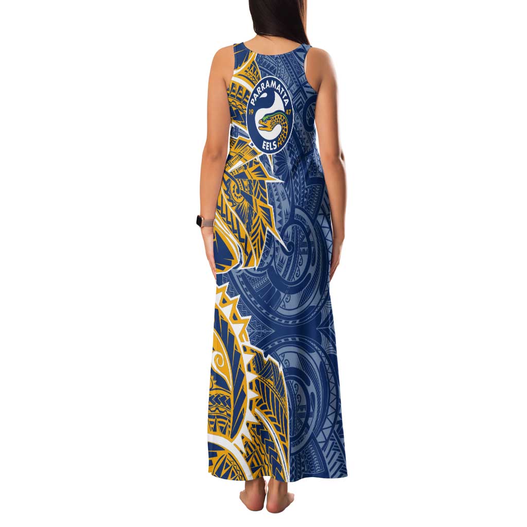 Parramatta Eels Tank Maxi Dress Polynesian Tribal Tattoo Pacific Sport Art