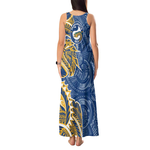 Parramatta Eels Tank Maxi Dress Polynesian Tribal Tattoo Pacific Sport Art