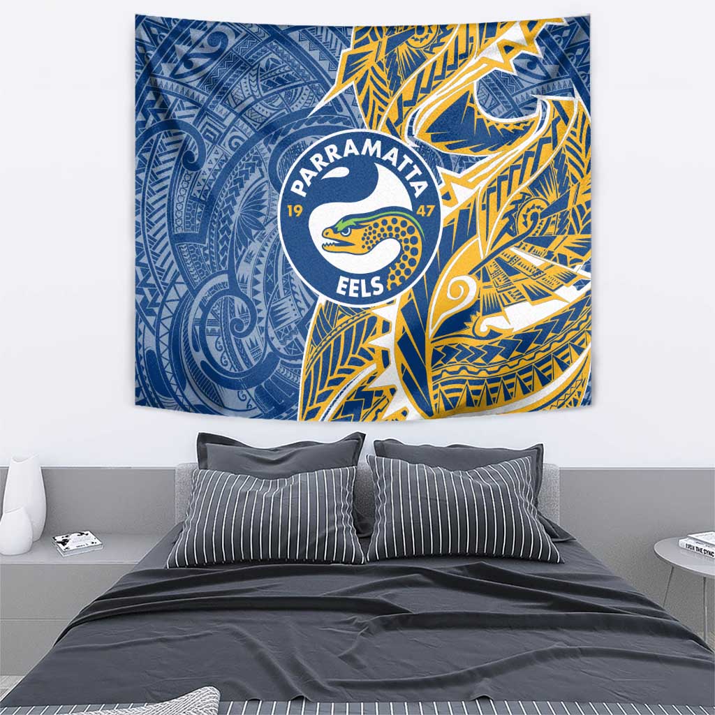 Parramatta Eels Tapestry Polynesian Tribal Tattoo Pacific Sport Art