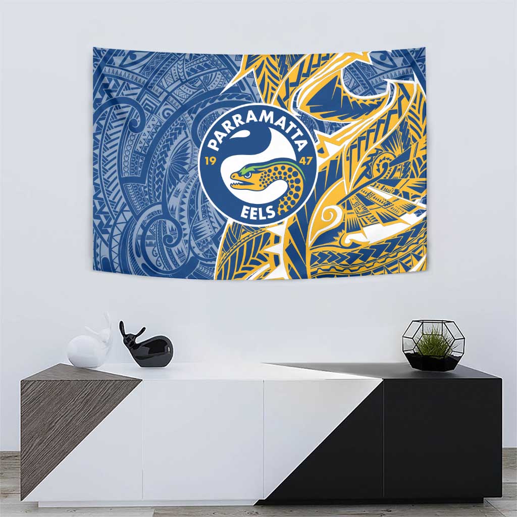 Parramatta Eels Tapestry Polynesian Tribal Tattoo Pacific Sport Art