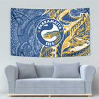Parramatta Eels Tapestry Polynesian Tribal Tattoo Pacific Sport Art