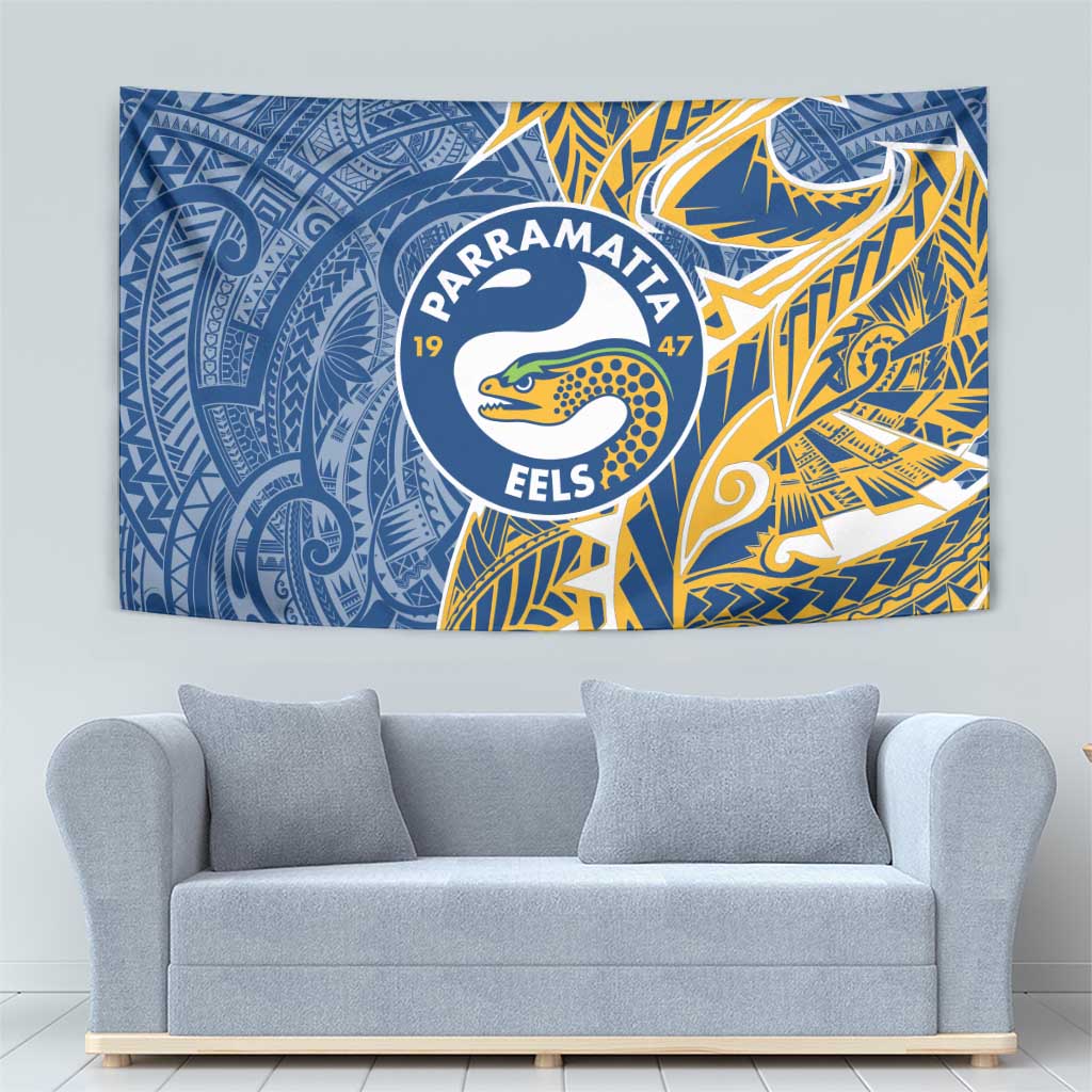 Parramatta Eels Tapestry Polynesian Tribal Tattoo Pacific Sport Art