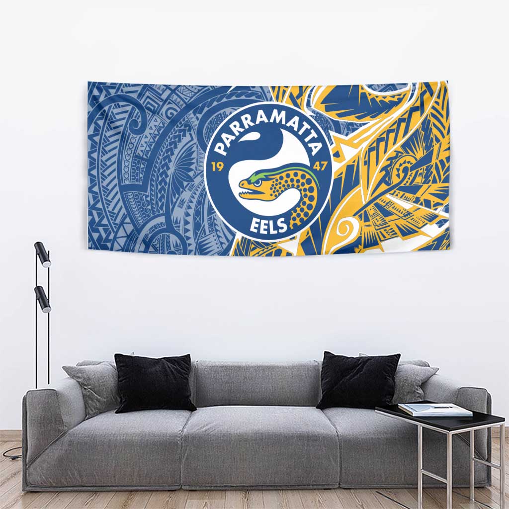Parramatta Eels Tapestry Polynesian Tribal Tattoo Pacific Sport Art