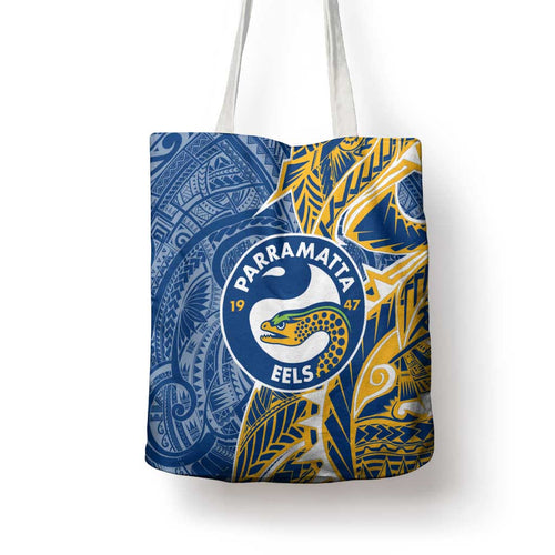 Parramatta Eels Tote Bag Polynesian Tribal Tattoo Pacific Sport Art