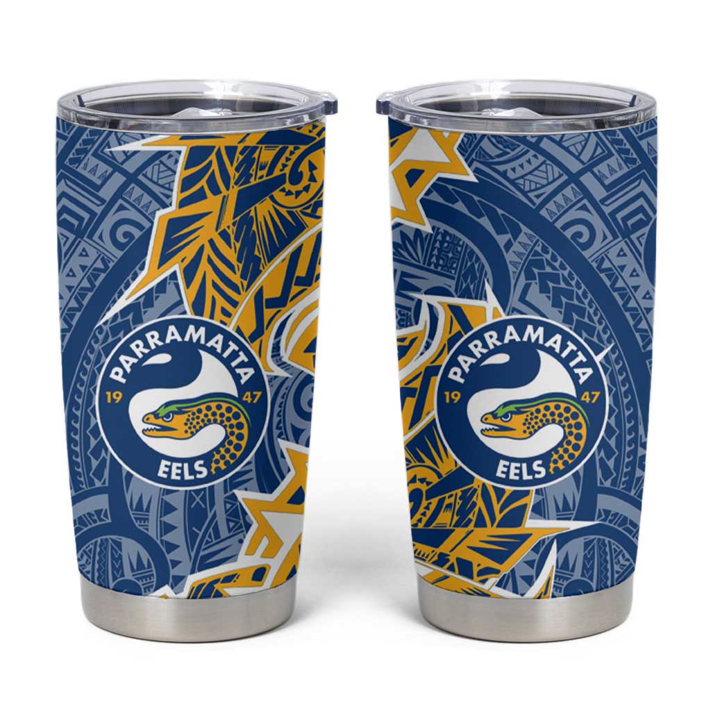 Parramatta Eels Tumbler Cup Polynesian Tribal Tattoo Pacific Sport Art