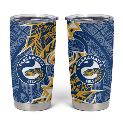 Parramatta Eels Tumbler Cup Polynesian Tribal Tattoo Pacific Sport Art