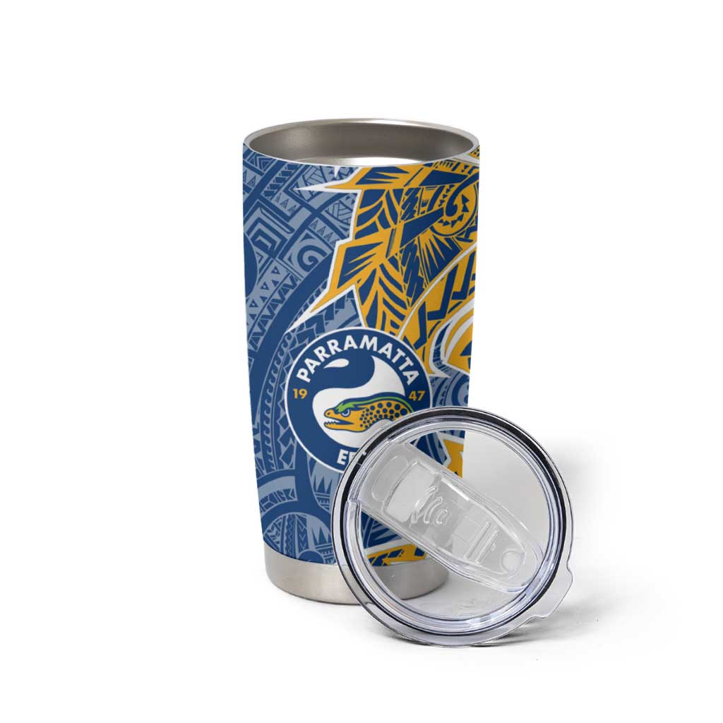 Parramatta Eels Tumbler Cup Polynesian Tribal Tattoo Pacific Sport Art