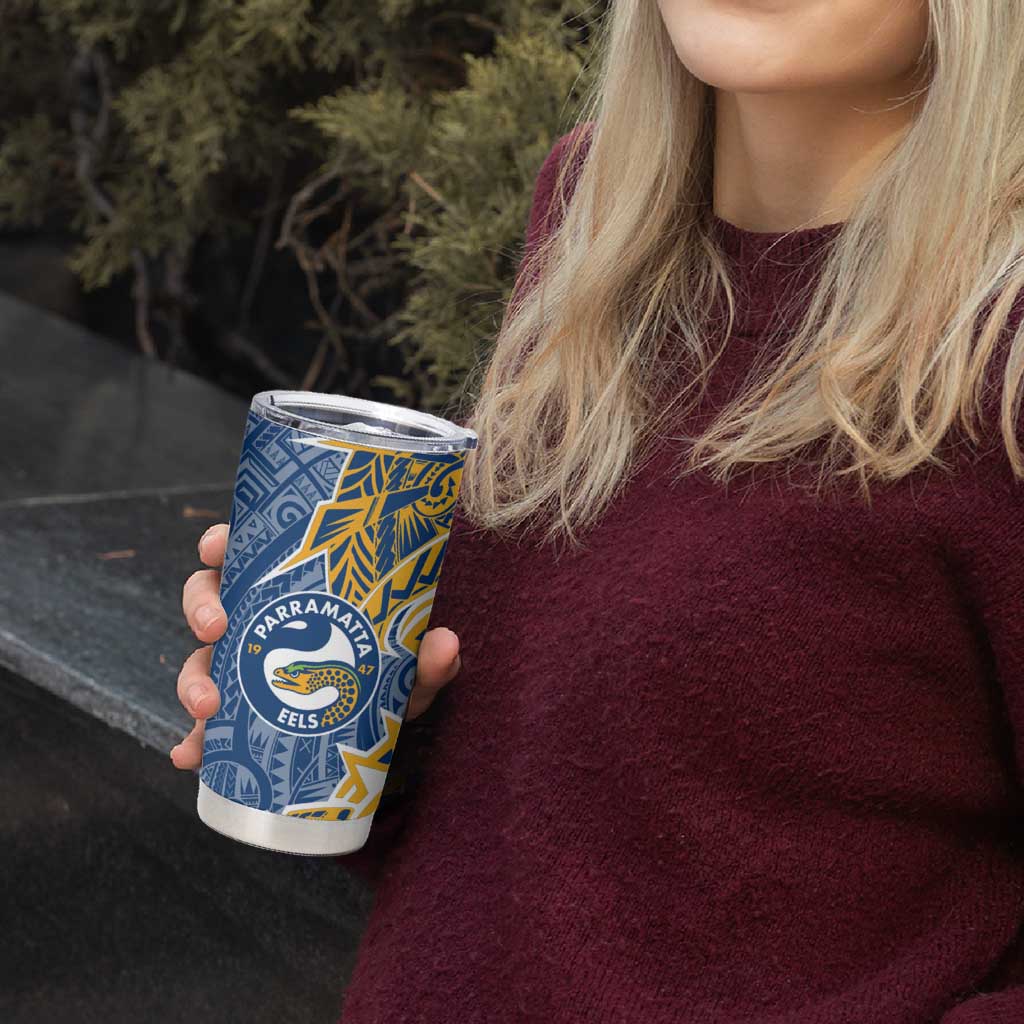 Parramatta Eels Tumbler Cup Polynesian Tribal Tattoo Pacific Sport Art