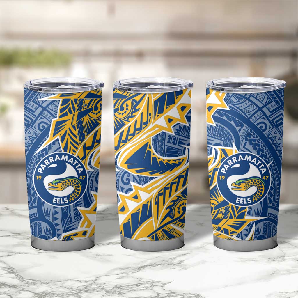 Parramatta Eels Tumbler Cup Polynesian Tribal Tattoo Pacific Sport Art