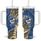 Parramatta Eels Tumbler With Handle Polynesian Tribal Tattoo Pacific Sport Art