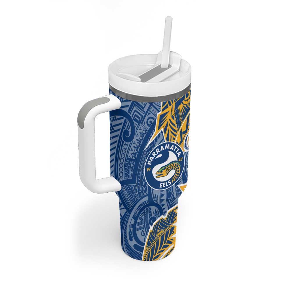 Parramatta Eels Tumbler With Handle Polynesian Tribal Tattoo Pacific Sport Art