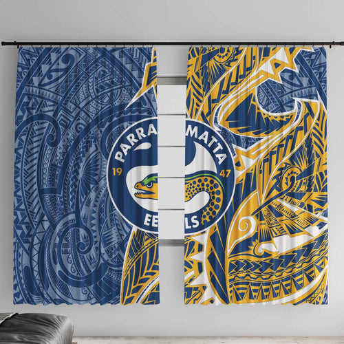 Parramatta Eels Window Curtain Polynesian Tribal Tattoo Pacific Sport Art