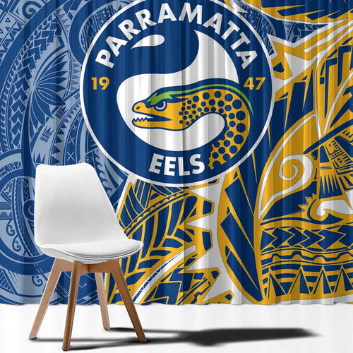 Parramatta Eels Window Curtain Polynesian Tribal Tattoo Pacific Sport Art