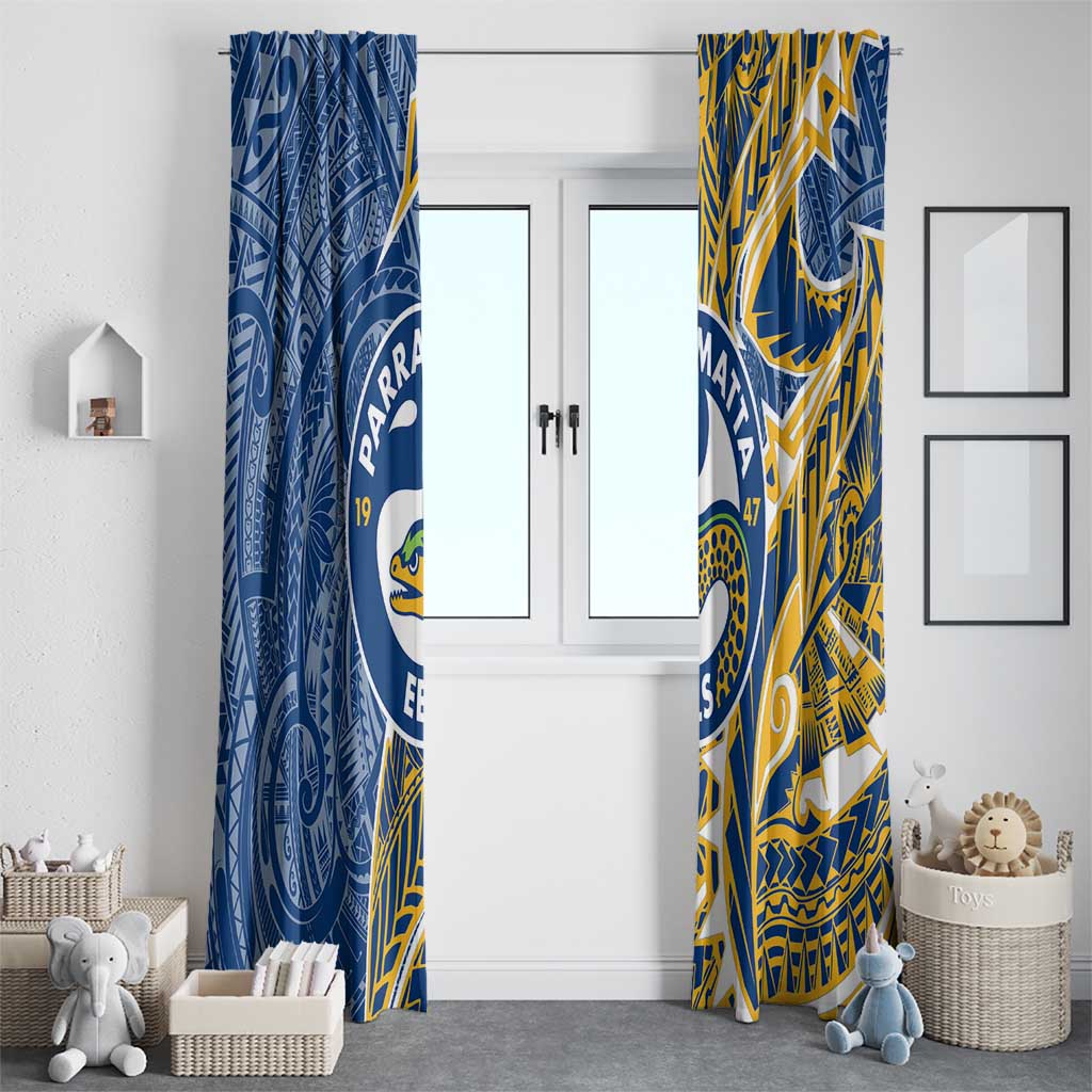 Parramatta Eels Window Curtain Polynesian Tribal Tattoo Pacific Sport Art