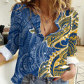 Parramatta Eels Women Casual Shirt Polynesian Tribal Tattoo Pacific Sport Art