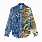 Parramatta Eels Women Casual Shirt Polynesian Tribal Tattoo Pacific Sport Art