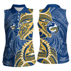 Parramatta Eels Women Sleeveless Polo Shirt Polynesian Tribal Tattoo Pacific Sport Art
