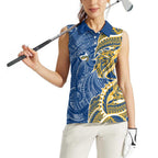 Parramatta Eels Women Sleeveless Polo Shirt Polynesian Tribal Tattoo Pacific Sport Art