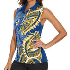 Parramatta Eels Women Sleeveless Polo Shirt Polynesian Tribal Tattoo Pacific Sport Art