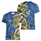 Parramatta Eels Women V-Neck T-Shirt Polynesian Tribal Tattoo Pacific Sport Art