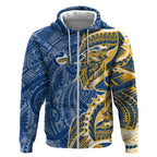 Parramatta Eels Zip Hoodie Polynesian Tribal Tattoo Pacific Sport Art