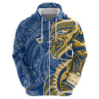 Parramatta Eels Zip Hoodie Polynesian Tribal Tattoo Pacific Sport Art